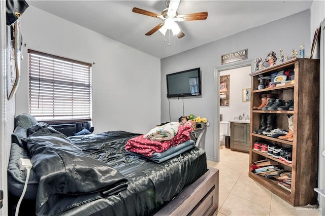 3501 N 39th St, Mcallen, TX 78501 - bedroom featuring light tile patterned floors and a ceiling fan