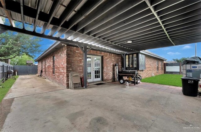 3501 N 39th St, Mcallen, TX 78501 - view of patio featuring french doors and a fenced backyard