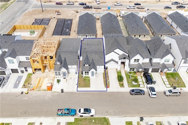 drone / aerial view with a residential view