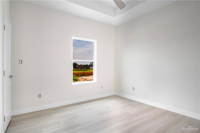 2609 E Solar Dr, Mission, TX 78574 - spare room featuring light wood-style floors, baseboards, and ceiling fan