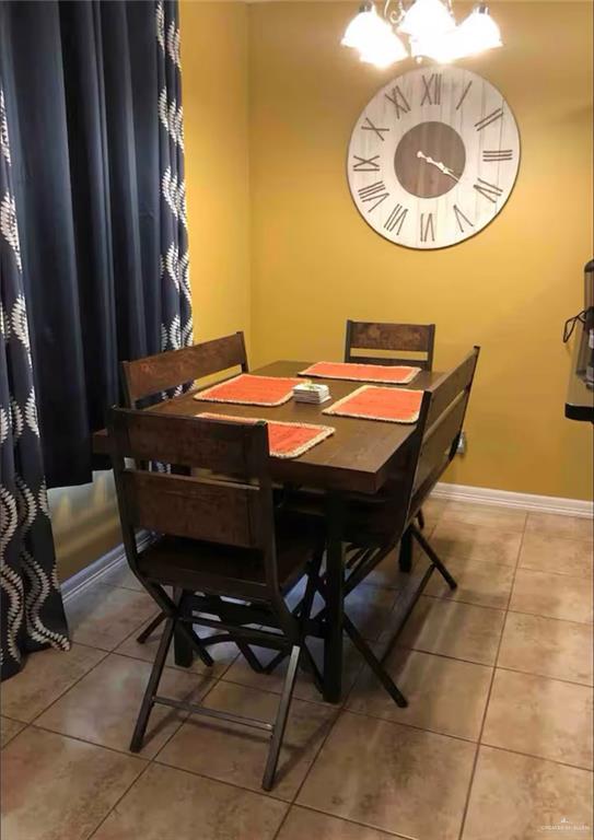 view of tiled dining room