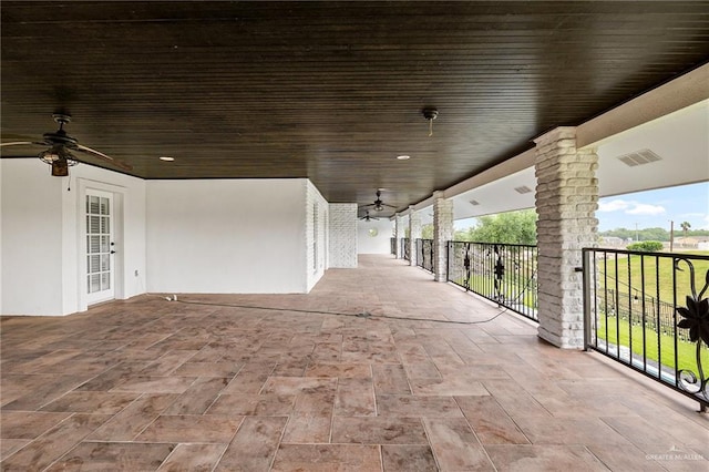 view of patio / terrace featuring ceiling fan