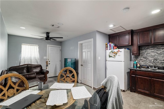 905 N 6th Ave, Edinburg, TX 78541 - dining space with ceiling fan and recessed lighting