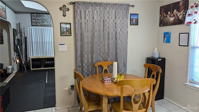 view of tiled dining area