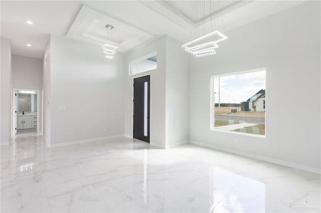 empty room featuring a high ceiling