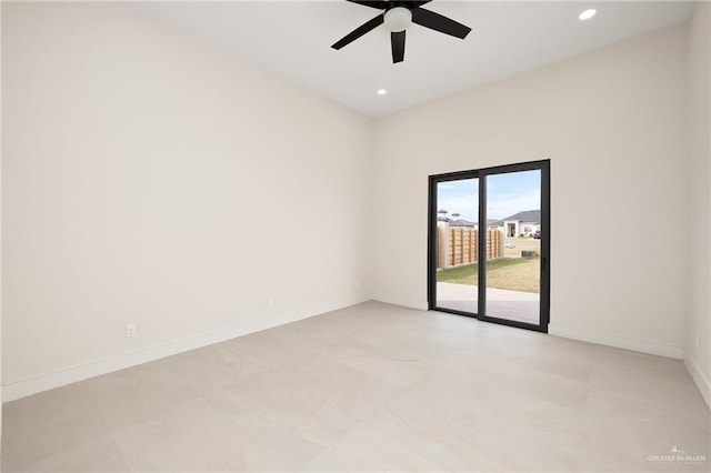 empty room featuring ceiling fan