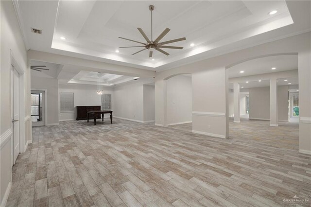 720 Cardinal Ave, Mcallen, TX 78504 - basement with visible vents, light wood finished floors, and ceiling fan