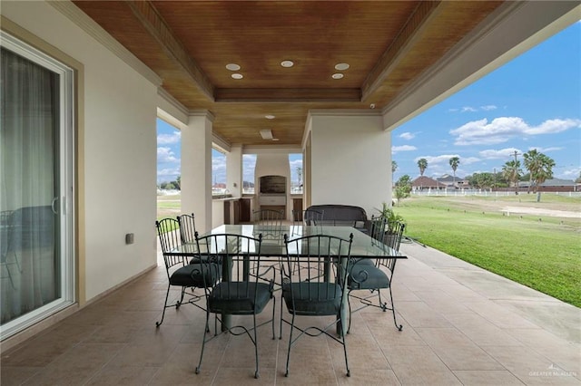 view of patio featuring outdoor dining space