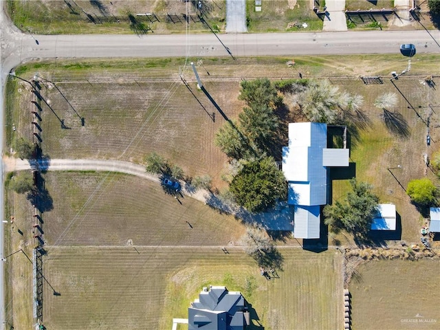 aerial view featuring a rural view