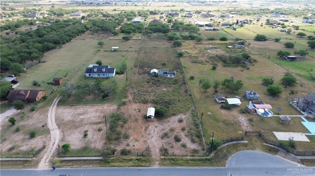 aerial view with a rural view