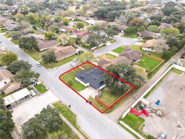 drone / aerial view with a residential view