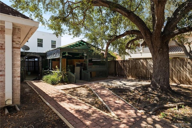 view of yard with fence