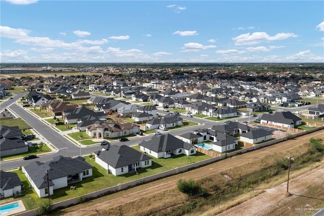 aerial view with a residential view