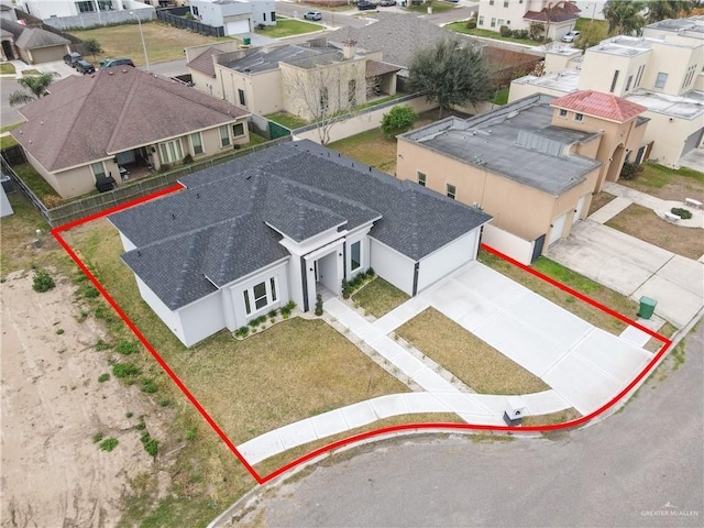 503 Purple Bugambilia, Pharr, TX 78577 - aerial perspective of suburban area with property parcel outlined