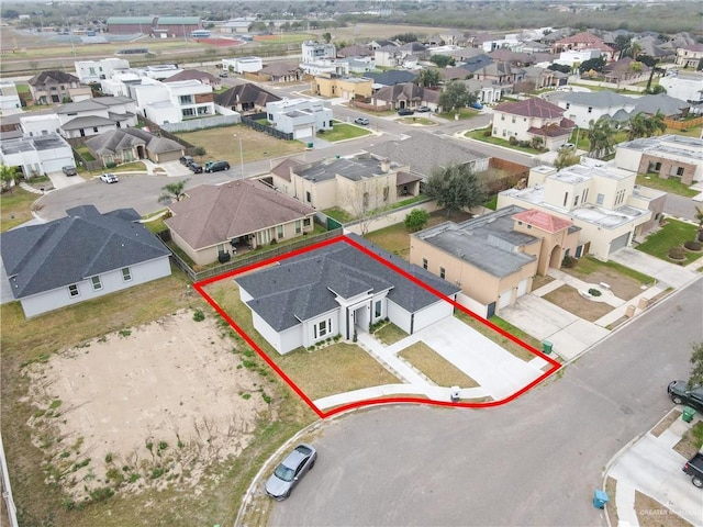 503 Purple Bugambilia, Pharr, TX 78577 - aerial perspective of suburban area featuring property boundaries highlighted