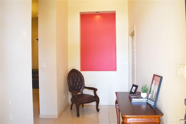 interior space with light tile patterned floors