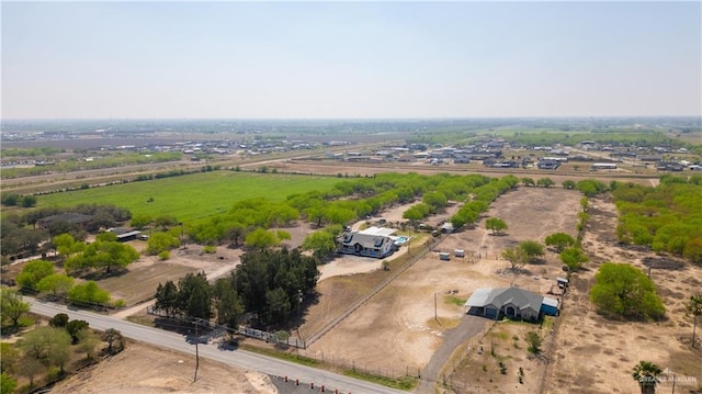 aerial view with a rural view