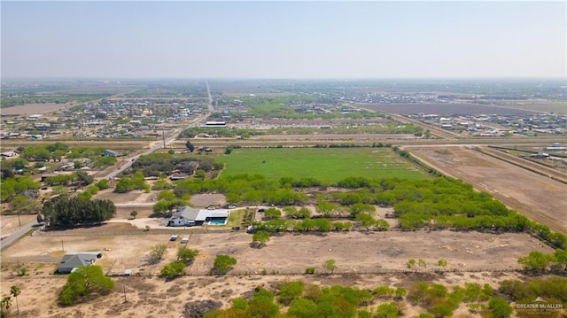 aerial view featuring a rural view