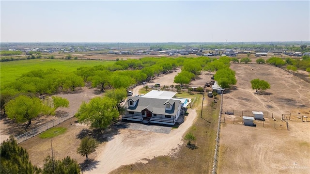 aerial view with a rural view