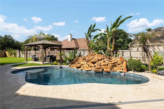 806 Beryl Cir, Weslaco, TX 78596 - view of swimming pool featuring a gazebo and a patio