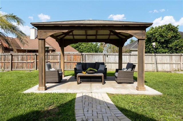 806 Beryl Cir, Weslaco, TX 78596 - view of patio with a gazebo and an outdoor hangout area