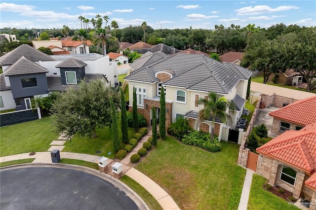 drone / aerial view with a residential view