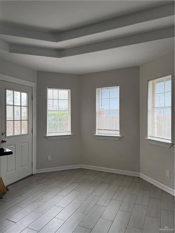 empty room featuring plenty of natural light and light wood-type flooring