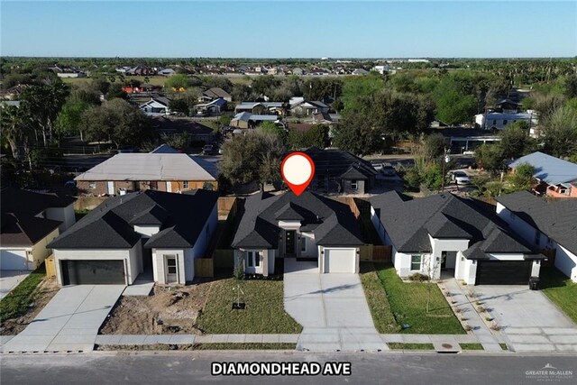 aerial view with a residential view