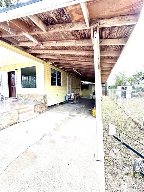 view of property exterior featuring a patio