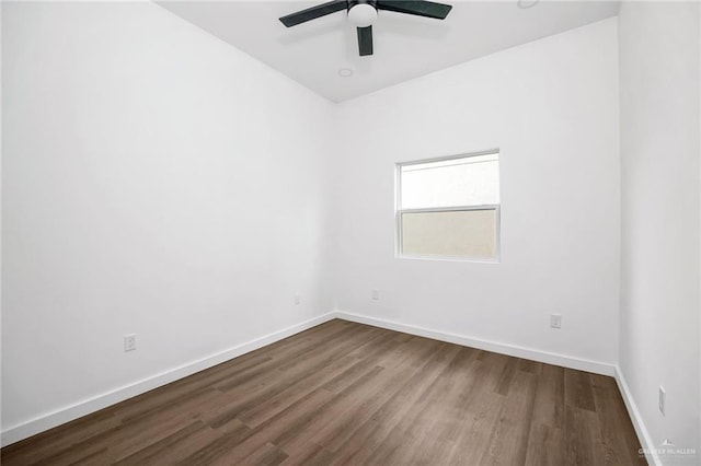3609 E Santorini Dr, Edinburg, TX 78542 - unfurnished room with dark wood-style flooring, baseboards, and ceiling fan