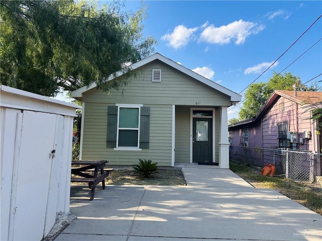 bungalow with a storage unit