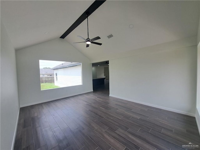 708 E 3rd Ave, Elsa, TX 78543 - unfurnished room with baseboards, dark wood-style flooring, and a ceiling fan