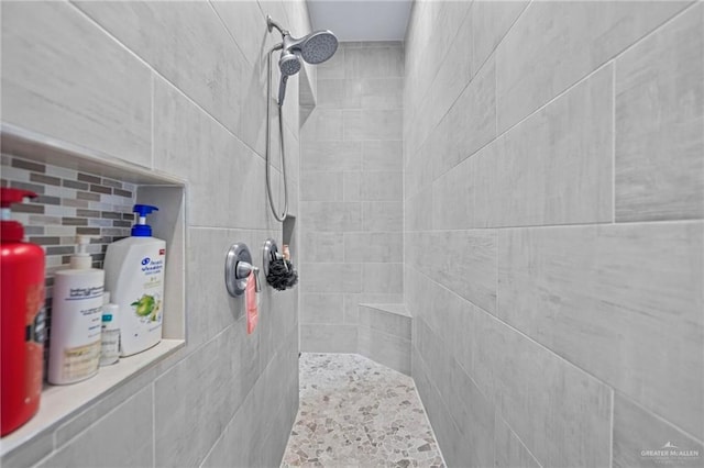 details with tiled shower