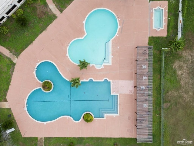 1209 Rhett Dr, Pharr, TX 78577 - bird's eye view of a pool area
