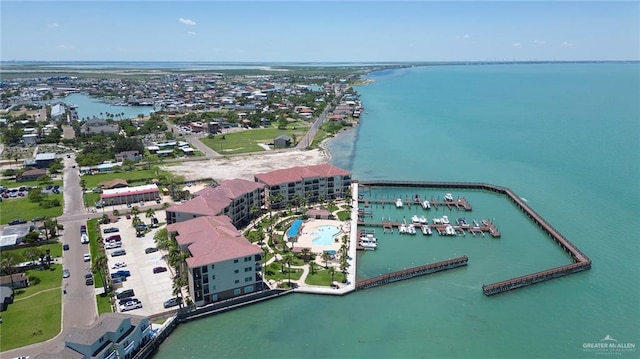 310 E Houston St Unit 1403, Port Isabel, TX 78578 - bird's eye view of a nearby body of water and a pool