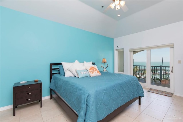 310 E Houston St Unit 1403, Port Isabel, TX 78578 - bedroom featuring access to exterior, tile patterned flooring, and baseboards