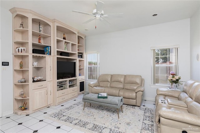 3305 W San Luis Cir, Mission, TX 78573 - living area with a ceiling fan and baseboards