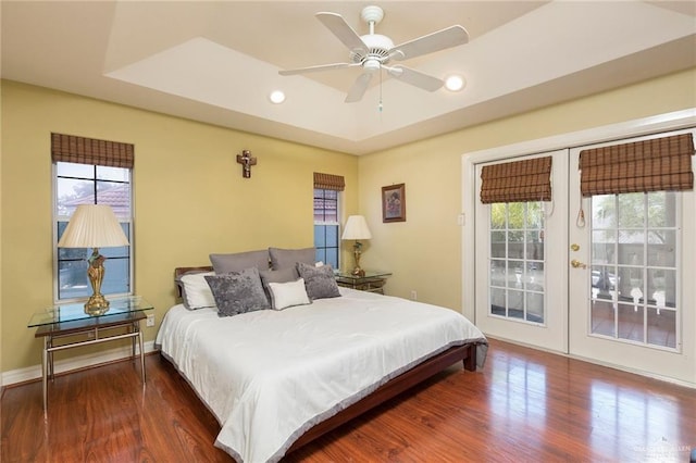 3305 W San Luis Cir, Mission, TX 78573 - bedroom with access to outside, multiple windows, wood finished floors, and recessed lighting