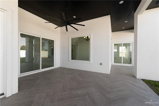 view of patio / terrace featuring a ceiling fan