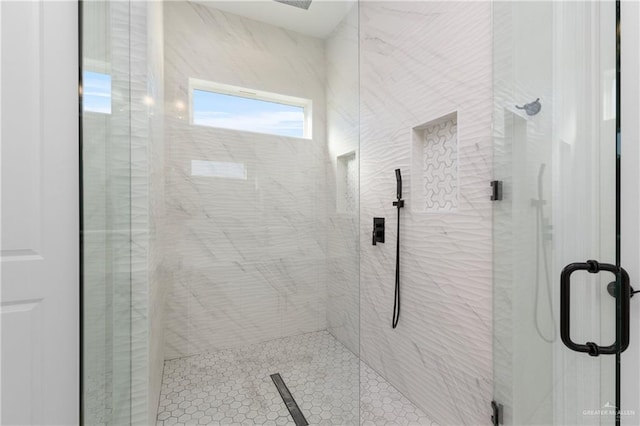 full bathroom with a shower stall