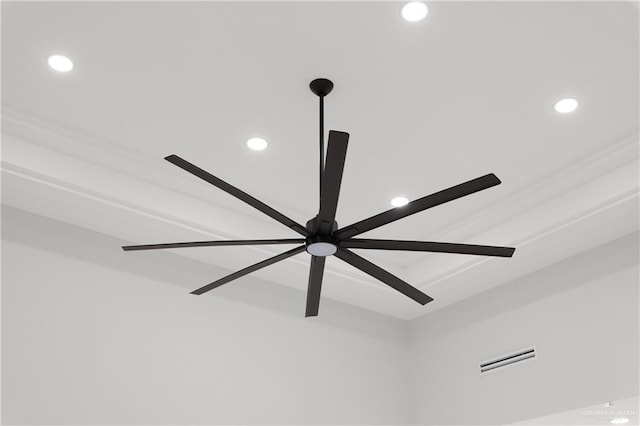 interior details with recessed lighting and visible vents