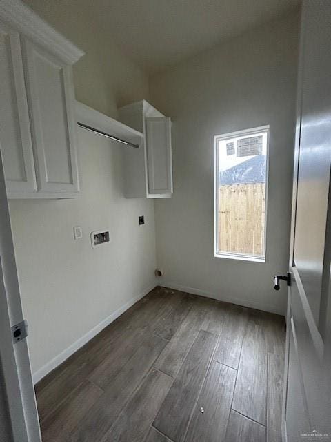 laundry area with hookup for a washing machine and dark hardwood / wood-style floors