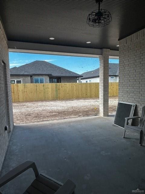 view of patio / terrace with ceiling fan