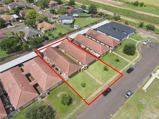 303 S Ridge Ln, San Juan, TX 78589 - aerial perspective of suburban area featuring property boundaries highlighted