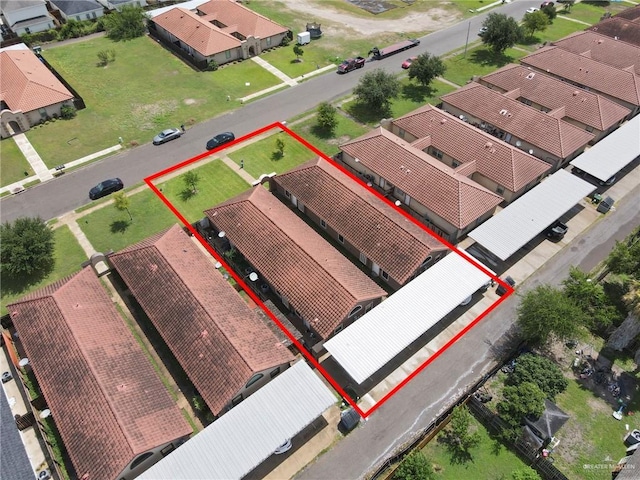 303 S Ridge Ln, San Juan, TX 78589 - aerial perspective of suburban area featuring property boundaries highlighted