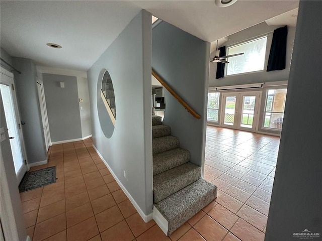 interior space featuring tile patterned flooring