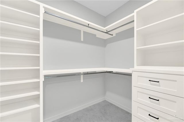 view of walk in closet