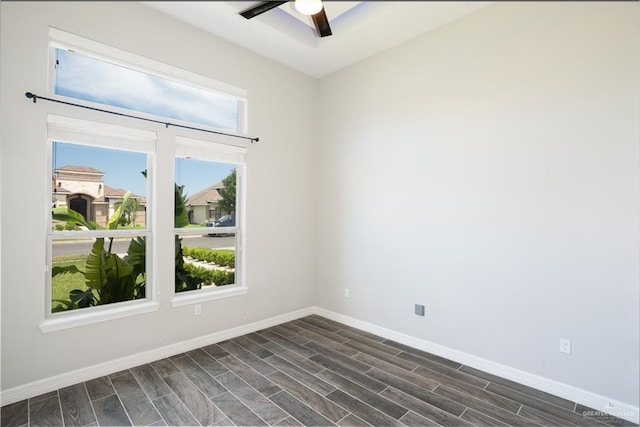 13809 N 37th St, Mcallen, TX 78504 - spare room with a ceiling fan, baseboards, and dark wood finished floors