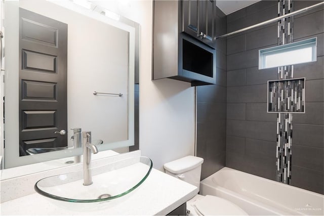 13809 N 37th St, Mcallen, TX 78504 - bathroom with toilet, vanity, and bathing tub / shower combination
