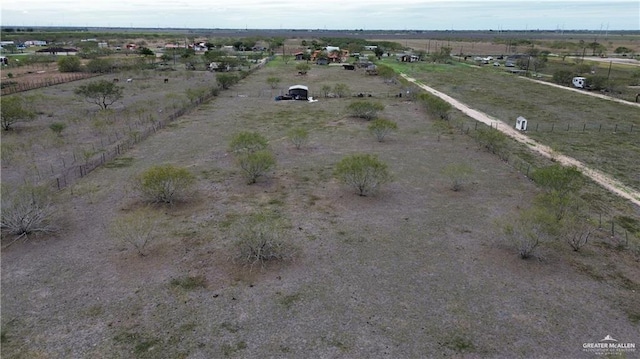 drone / aerial view with a rural view